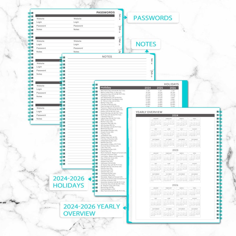 Coboll Monthly Planner 2024-2026 - Planner 2024-2026, 9'' x 11'', 24 Months Planner 2024-2025 from JUL. 2024 to JUN. 2026, Monthly Calendar Planner With Inner Pocket - Image 4